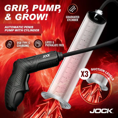 JOCK Penis Pumps Jock Advanced Power Pumper Automatic Penis Pump With Cylinder