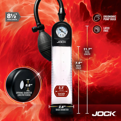 JOCK Penis Pumps Jock Advanced Pump Up Gauge Penis Pump With Bulb