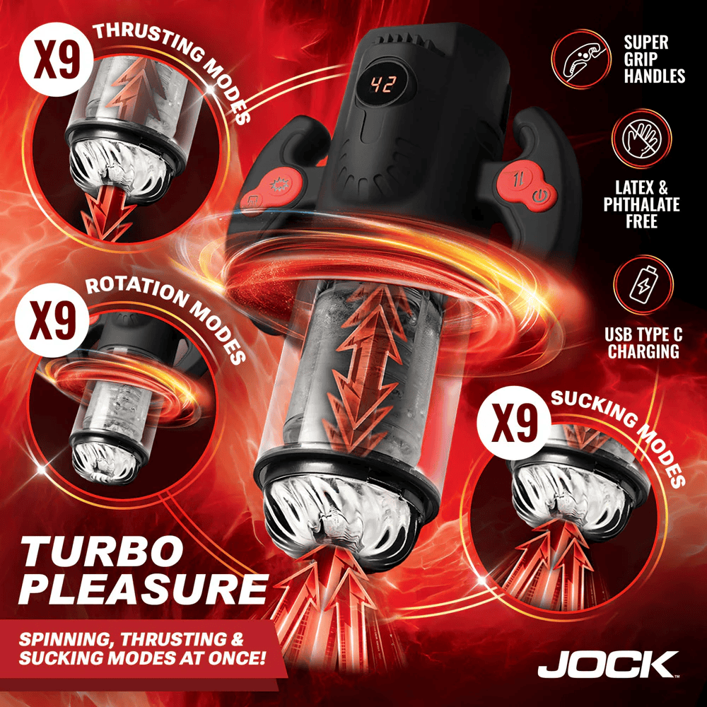 XR Brands Male Masturbators XR Brands Jock Advanced Turbo Max Spinning Thrusting Sucking Masturbator