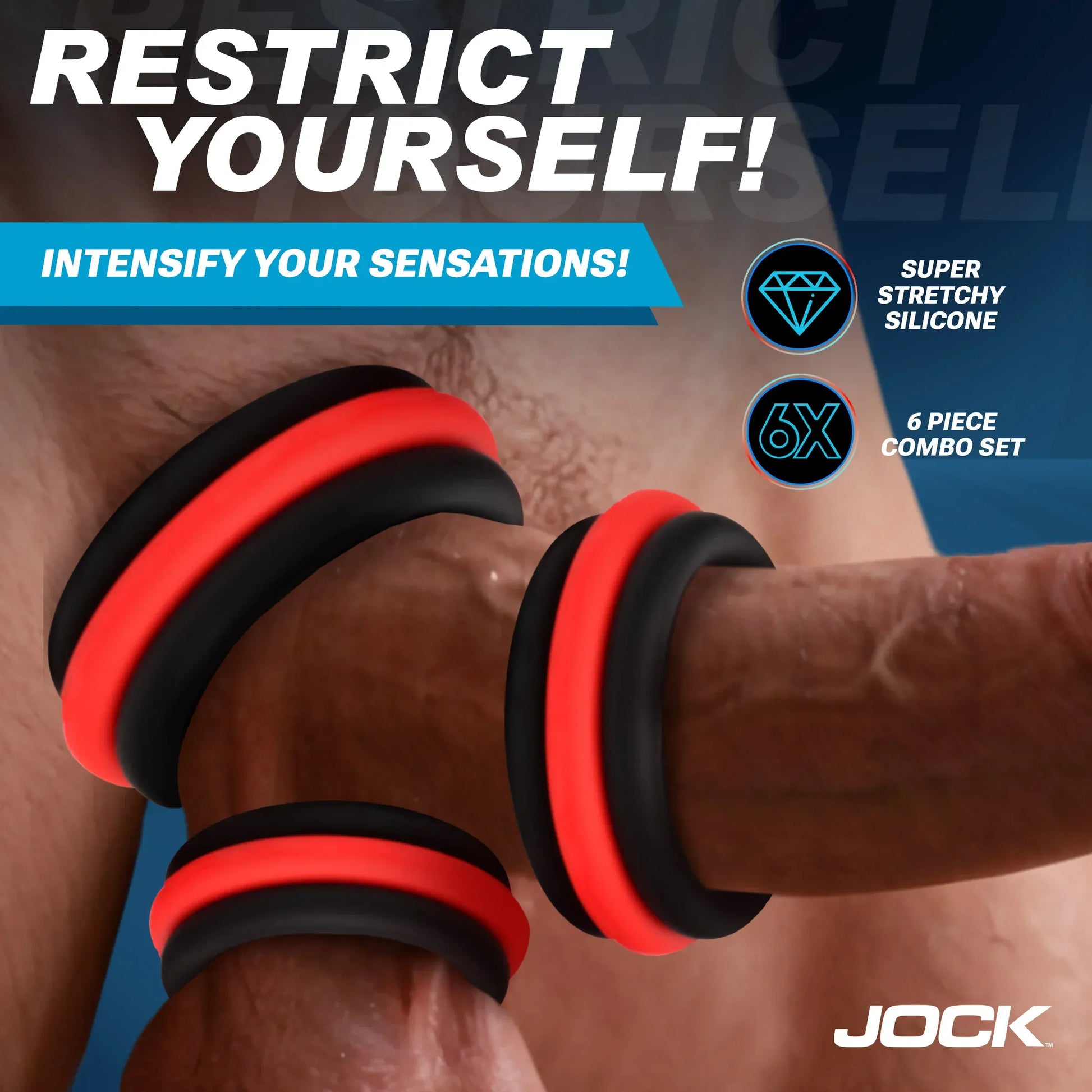 JOCK Cock Rings Jock Enhancers Set of 3 2-in-1 Silicone Cock Rings