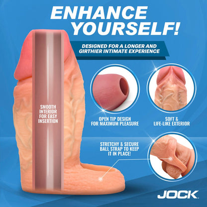 JOCK Male Enhancement Jock Enhancers Realistic Silicone Penis Enhancer With Ball Strap