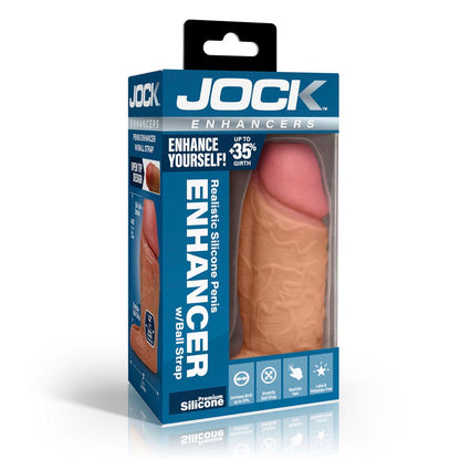 JOCK Male Enhancement Tan Jock Enhancers Realistic Silicone Penis Enhancer With Ball Strap
