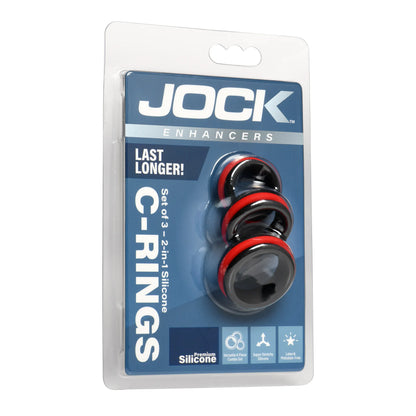 JOCK Cock Rings Jock Enhancers Set of 3 2-in-1 Silicone Cock Rings