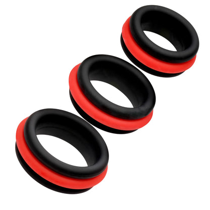 JOCK Cock Rings Jock Enhancers Set of 3 2-in-1 Silicone Cock Rings