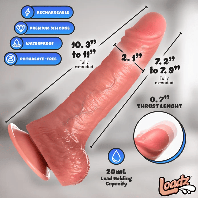 Loadz Dildo Loadz Thrusting Vibrating & Squirting Dildo