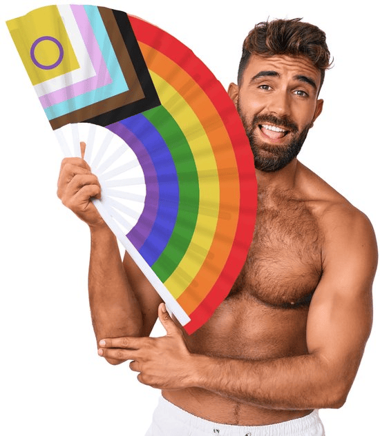 M Proud Novelties & Parties M Proud Rainbow Flat 25" Fan