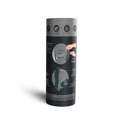 Man Wan RYZER penis extender sleeve and masturbator in pine grey, back view