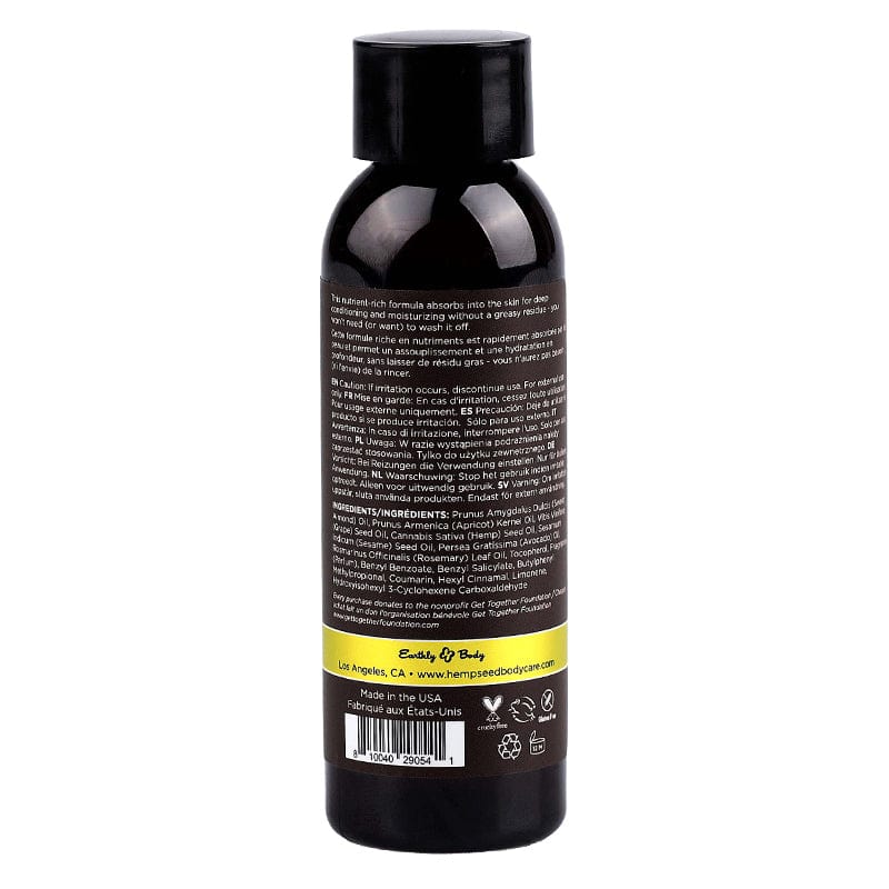 Earthly Body Massage Oil Earthly Body Hemp Seed Massage Oil Beach Daze