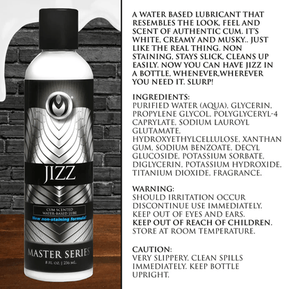 Master Series Jizz water-based lube product details