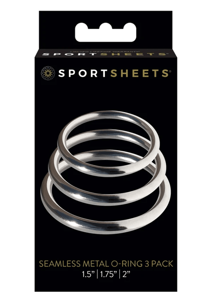 Sportsheets Cock Rings Sportsheets Seamless Metal O-Ring 3 Pack