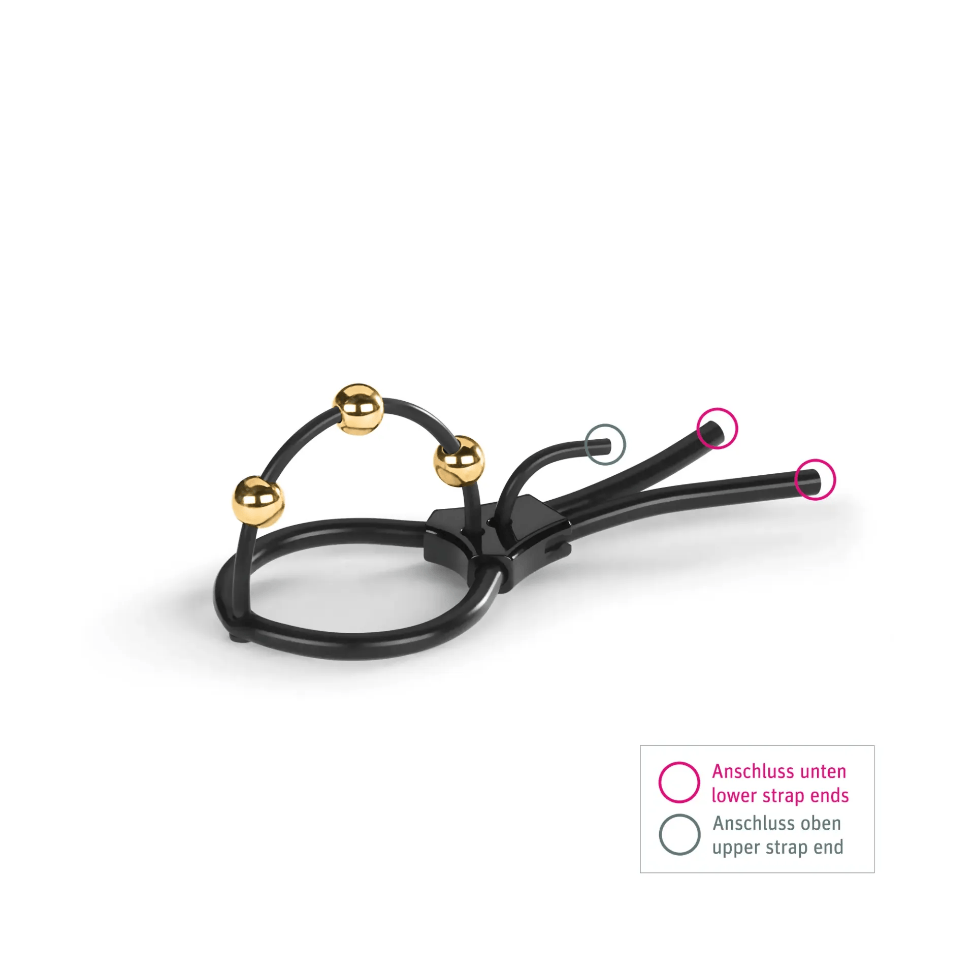 Mystim Pearly Pete Corona Strap with Golden Balls product view 4 Canada