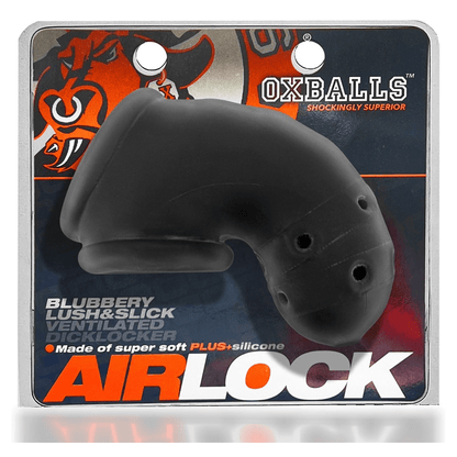 OXBALLS For Him Black Ice Oxballs Airlock Chastity Cage