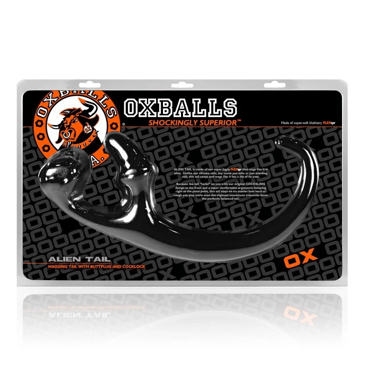 OXBALLS Alien Tail Butt Plug Black packaging