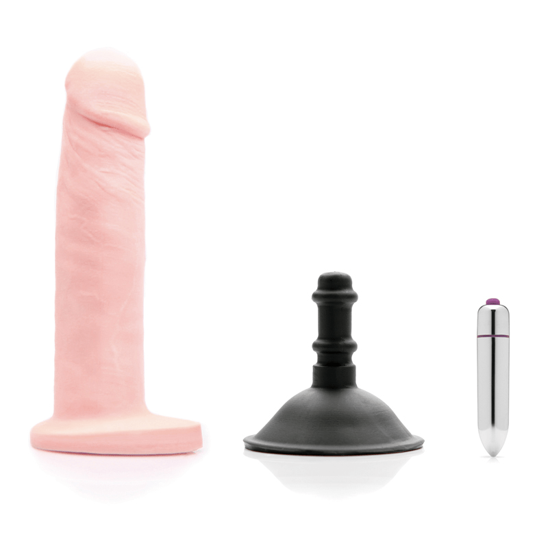 Tantus Dildos Cream Tantus Alan O2 Dildo Vibrating Kit with Suction Cup