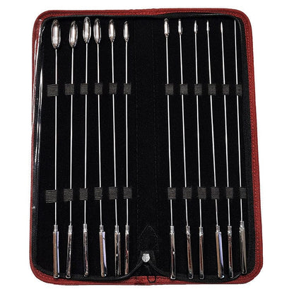 Rouge Fetish Rouge Stainless Steel 12-Piece Rosebud Urethral Sound Kit