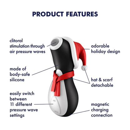 Satisfyer Penguin Air Pulse Vibrator Holiday Edition - XOXTOYS
