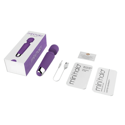 Shibari Mini Halo Wand Amethyst included components