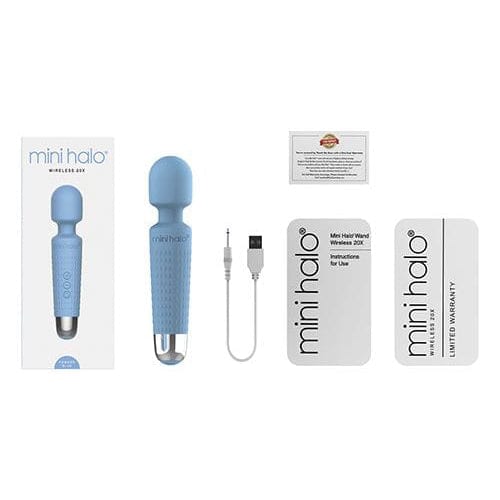 Shibari Mini Halo Wand Powder Blue side view
