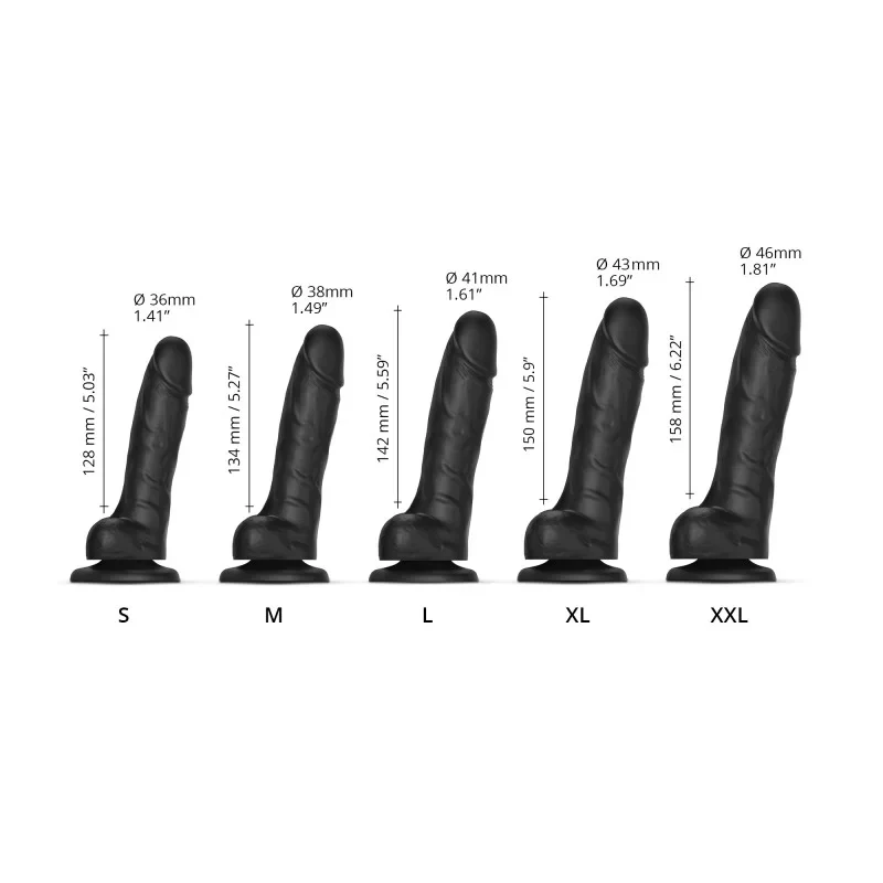 Strap On Me Sliding Skin Realistic Black Dildo