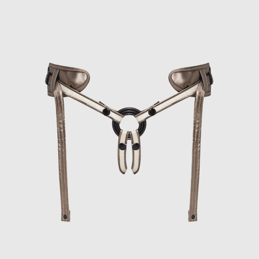 Strap On Me Desirous adjustable leatherette strap-on harness with interchangeable silicone rings