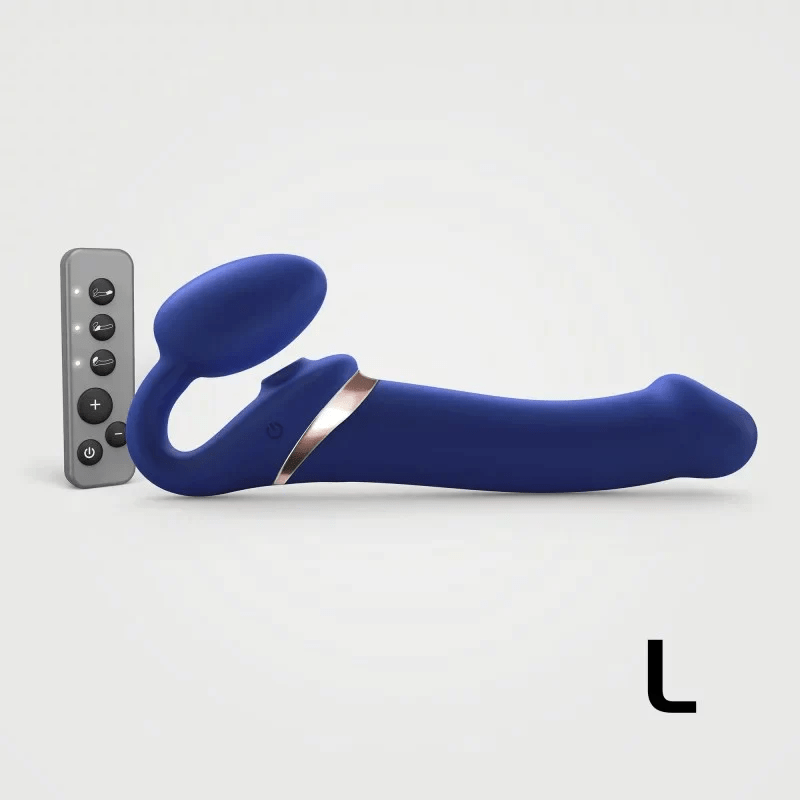 Strap On Me Multi Orgasm Bendable Strap-On Large in midnight blue