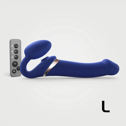 Strap On Me Multi Orgasm Bendable Strap-On Large in midnight blue