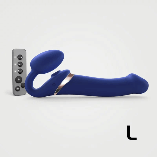 Strap On Me Multi Orgasm Bendable Strap-On Large in midnight blue
