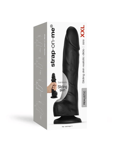 Strap On Me Sliding Skin Realistic Black Dildo