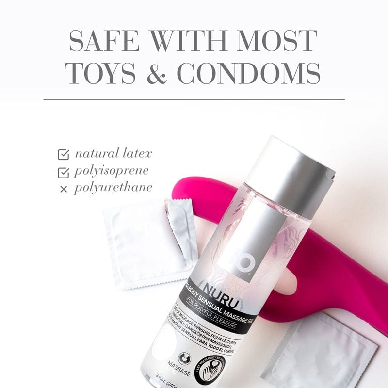 System JO Nuru Massage Gel compatibility information