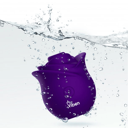 Violet Viben Zen Rose clitoral stimulator shown as splashproof