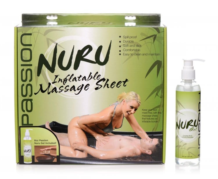 XR Brands Nuru inflatable massage sheet and gel kit