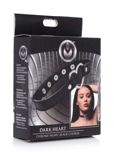 Master Series Dark Heart Chrome Heart Choker - XOXTOYS
