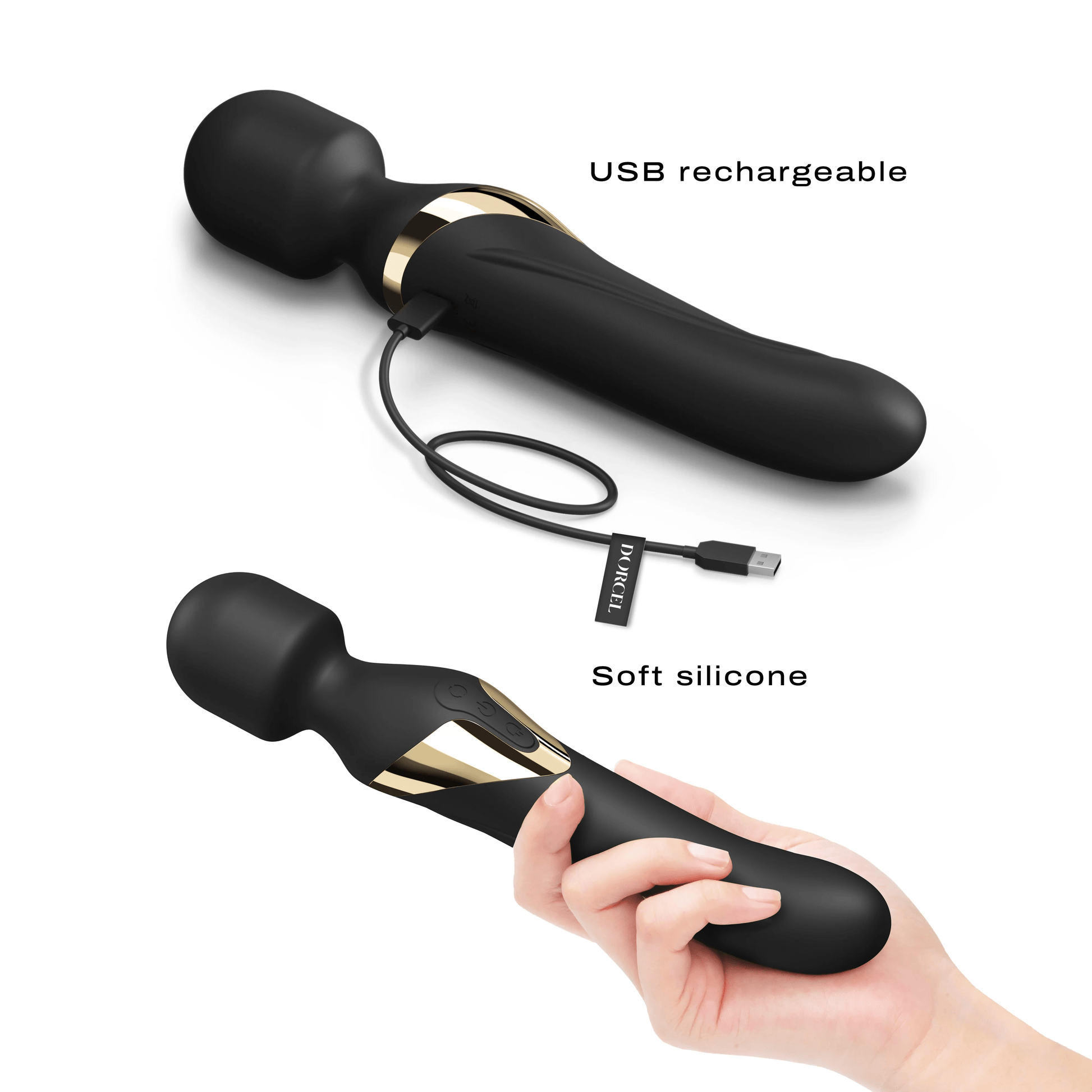 Dorcel Wand Vibrators Dorcel Dual Orgasms Gold Wand Massager