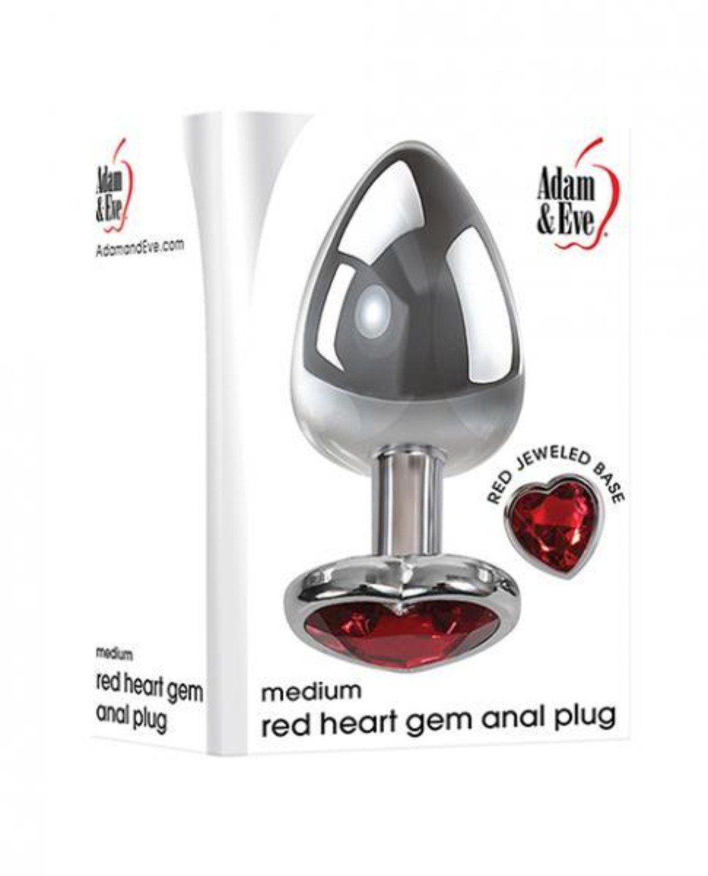 Adam & Eve Medium Red Heart Gem Anal Plug - XOXTOYS