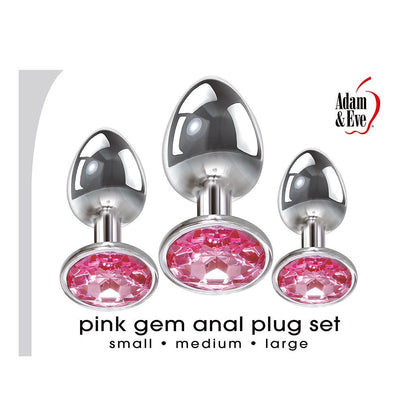 Adam & Eve Pink Gem Anal Plug Set - XOXTOYS