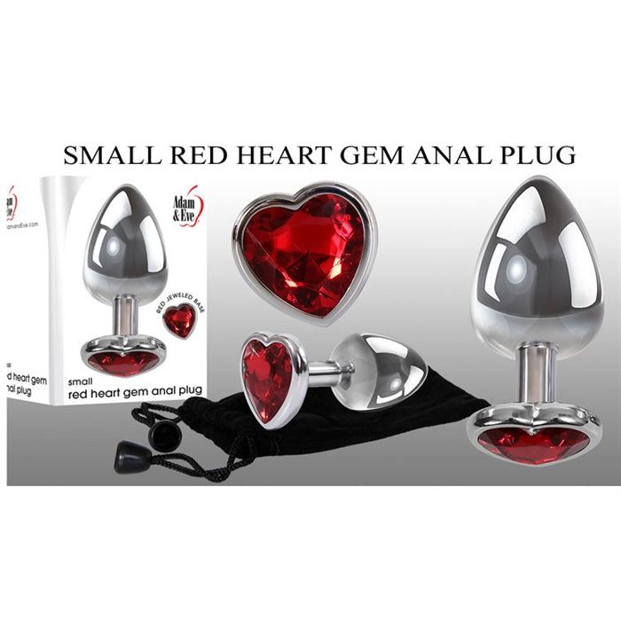 Adam & Eve Small Red Heart Gem Anal Plug - XOXTOYS