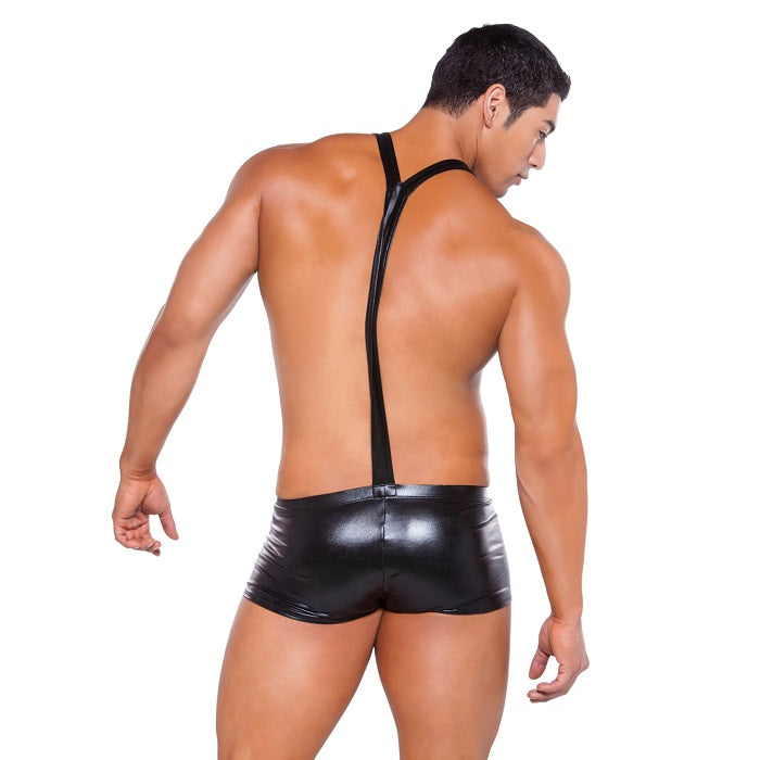 Allure Lingerie Zeus Wet Look Suspender Shorts One Size - XOXTOYS