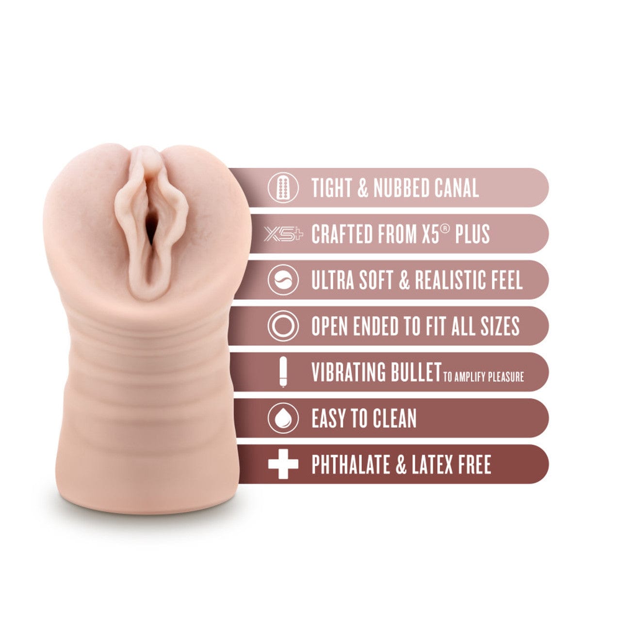 Blush EnLust Destini AI Vibrating Stroker - XOXTOYS