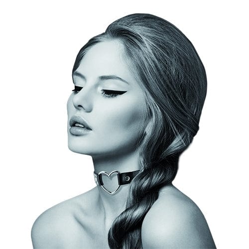 Bijoux pour toi Bondage & Fetish Bijoux Pour Toi Silver Heart Choker Black