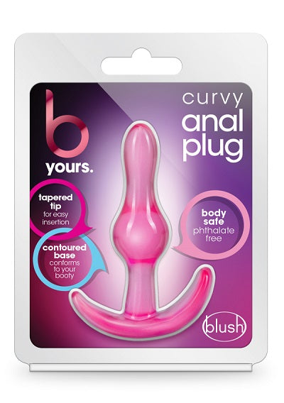 Blush B Yours Pink Curvy Anal Plug - XOXTOYS