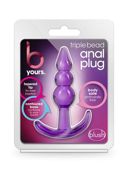 Blush B Yours Purple Triple Bead Anal Plug - XOXTOYS