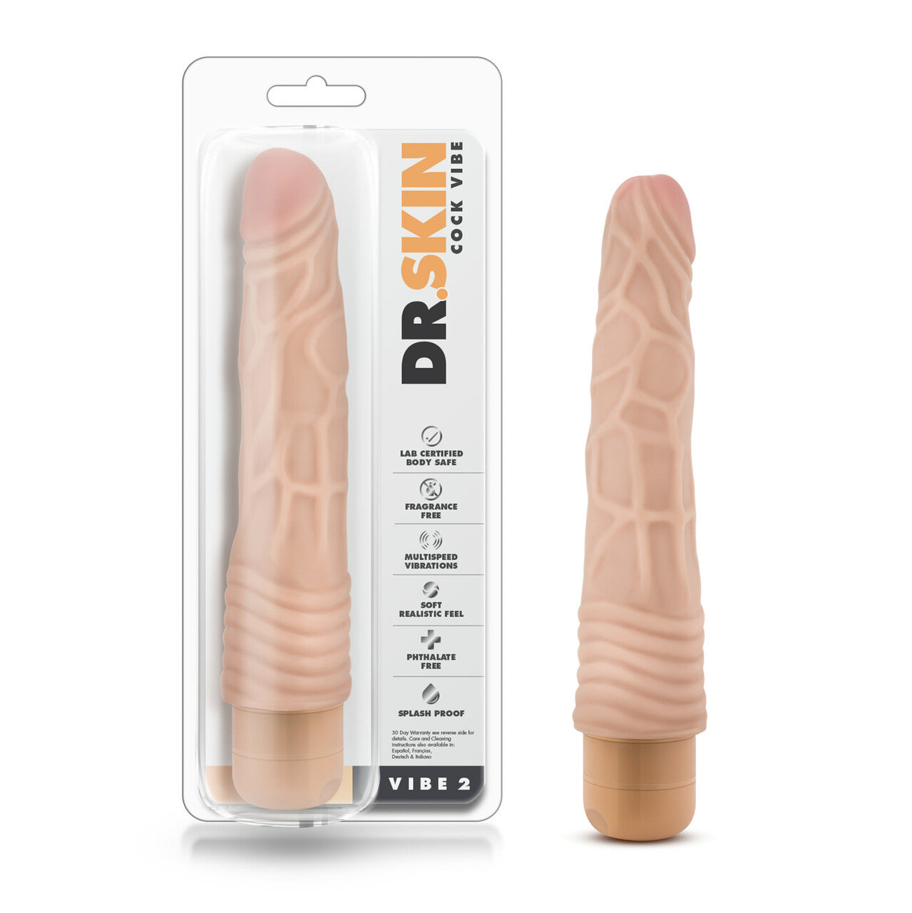 Blush Dr. Skin Cock Vibe 2 9 Inch Vibrating Cock Beige-Sex Toys-Blush-XOXTOYS