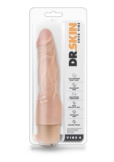 Blush Dr. Skin Cock Vibe 4 8 Inch Vibrating Cock Beige - XOXTOYS
