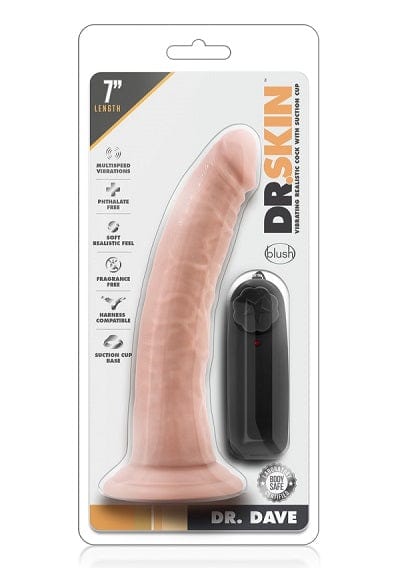 Blush Sex Toys Blush Dr. Skin Dr. Dave Vanilla 7 Inch Vibrating Cock with Suction Cup