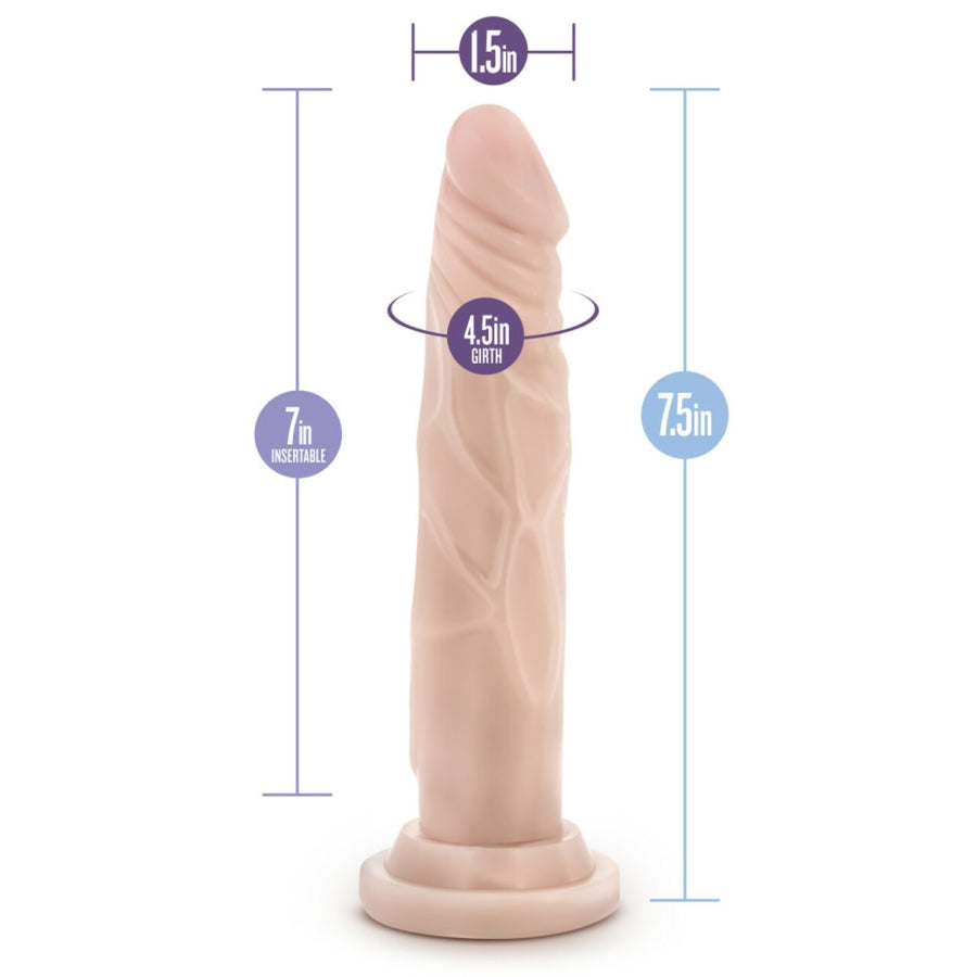 Blush Dr. Skin Silicone Dr. Carter 7 Inch Dong with Suction Cup-Dildos-Blush-XOXTOYS