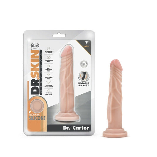 Blush Dr. Skin Silicone Dr. Carter 7 Inch Dong with Suction Cup - XOXTOYS