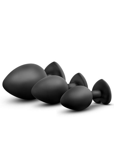 Blush Luxe Black With White Gems Bling Plugs Training Kit - XOXTOYS