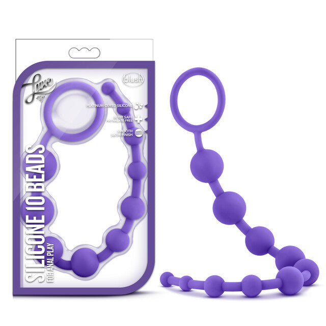 Blush Luxe Purple Silicone 10 Beads-Anal Toys-Blush-XOXTOYS