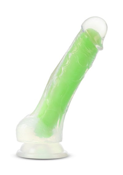 Blush Neo Green Elite Glow in the Dark 7.5" Silicone Dual Density Cock-Sex Toys-Blush-XOXTOYS