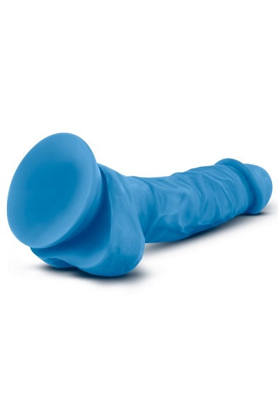 Blush Neo Neon Blue 7.5 Inch Dual Density Cock With Balls-Sex Toys-Blush-XOXTOYS